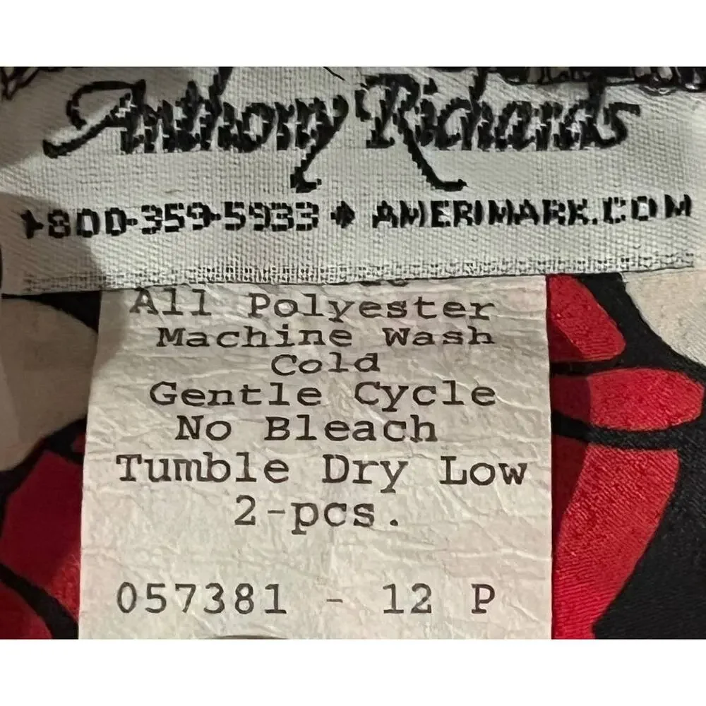 Anthony Richards Women's Black Red White Tulip Skirt Size 12P 25
